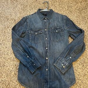 J. Crew Blue Denim Button-Down Shirt